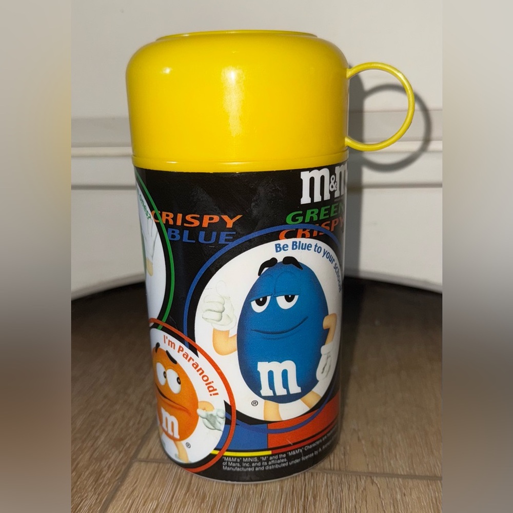Vintage‎ M&M'S Thermos with mug lid- YELLOW